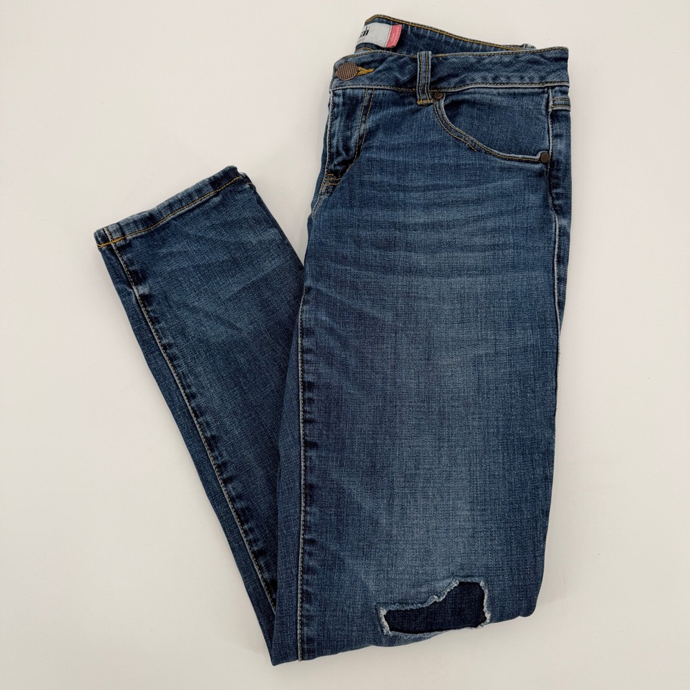 Cabi Slim‎ Boyfriend Patchwork Jeans 5695 Distressed Denim Size 4 Streetwear Mod